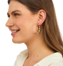 Load image into Gallery viewer, Gold Ball Hoop Earrings