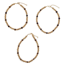 Load image into Gallery viewer, Gold Ball and Natural Stone Necklace