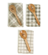 Load image into Gallery viewer, Dish Towel/Wooden Spoon Set