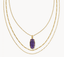 Load image into Gallery viewer, Kendra Scott Elle Bamboo Framed Triple Chain Necklace