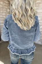 Load image into Gallery viewer, Ruffle Denim Jacket