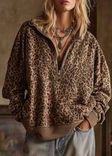 Load image into Gallery viewer, Leopard Oversized Pullover Sweatshirt