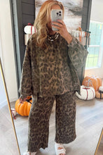 Load image into Gallery viewer, Brown Leopard Print Raw Seam Set
