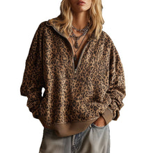 Load image into Gallery viewer, Leopard Oversized Pullover Sweatshirt