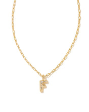 Load image into Gallery viewer, Kendra Scott Crystal Letter Short Pendant Necklace in Gold