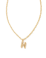 Load image into Gallery viewer, Kendra Scott Crystal Letter Short Pendant Necklace in Gold
