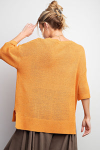 Orange Short Sleeve Sweater