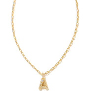 Load image into Gallery viewer, Kendra Scott Crystal Letter Short Pendant Necklace in Gold