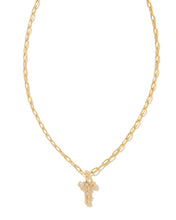 Load image into Gallery viewer, Kendra Scott Crystal Letter Short Pendant Necklace in Gold