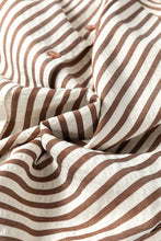 Load image into Gallery viewer, Brown Stripe Midi Shirt Dress