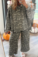 Load image into Gallery viewer, Brown Leopard Print Raw Seam Set