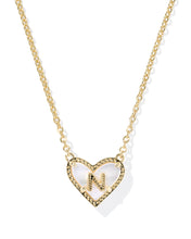 Load image into Gallery viewer, Kendra Scott Heart Letter Pendant Necklace in Gold