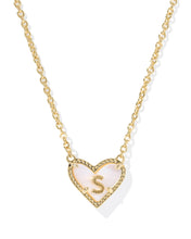 Load image into Gallery viewer, Kendra Scott Heart Letter Pendant Necklace in Gold