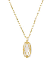 Load image into Gallery viewer, Kendra Scott Elle Lattice Frame Large Long Pendant Necklace