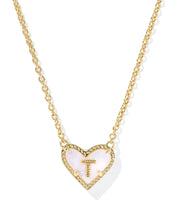 Load image into Gallery viewer, Kendra Scott Heart Letter Pendant Necklace in Gold