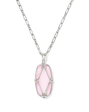 Load image into Gallery viewer, Kendra Scott Elle Lattice Frame Large Long Pendant Necklace