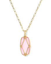 Load image into Gallery viewer, Kendra Scott Elle Lattice Frame Large Long Pendant Necklace