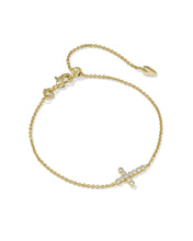 Load image into Gallery viewer, Kendra Scott Cross Crystal Delicate Chain Bracelet