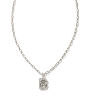 Load image into Gallery viewer, Kendra Scott Crystal Letter Short Pendant Necklace in Silver