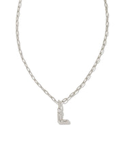 Load image into Gallery viewer, Kendra Scott Crystal Letter Short Pendant Necklace in Silver