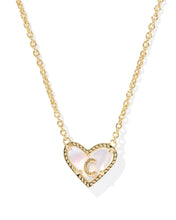 Load image into Gallery viewer, Kendra Scott Heart Letter Pendant Necklace in Gold
