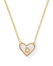 Load image into Gallery viewer, Kendra Scott Heart Letter Pendant Necklace in Gold