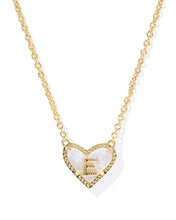 Load image into Gallery viewer, Kendra Scott Heart Letter Pendant Necklace in Gold
