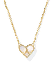 Load image into Gallery viewer, Kendra Scott Heart Letter Pendant Necklace in Gold