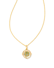 Load image into Gallery viewer, Kendra Scott Gold Letter Disc Pendant In Iridescent Abalone