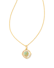 Load image into Gallery viewer, Kendra Scott Gold Letter Disc Pendant In Iridescent Abalone