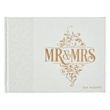 Load image into Gallery viewer, White Lace Mr. & Mrs. Wedding Guest Book