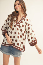 Load image into Gallery viewer, Brown Polka Dot Top
