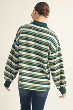 Load image into Gallery viewer, Quarter Zip Striped Top
