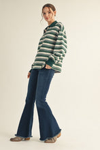 Load image into Gallery viewer, Quarter Zip Striped Top

