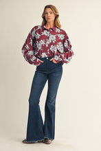 Load image into Gallery viewer, Burgundy Floral Top

