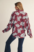 Load image into Gallery viewer, Burgundy Floral Top

