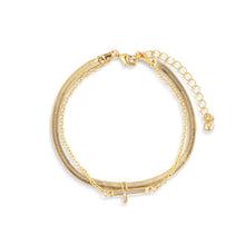 Load image into Gallery viewer, Layered Cross Charm Bracelet
