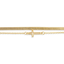 Load image into Gallery viewer, Layered Cross Charm Bracelet
