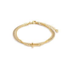 Load image into Gallery viewer, Layered Cross Charm Bracelet

