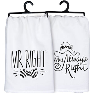 Mr. & Mrs. Right Hand Towel