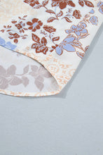 Load image into Gallery viewer, White Floral Print Colorblock Blouse
