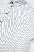 Load image into Gallery viewer, Stripe Roll-tab Sleeve Pocketed Long Shirt
