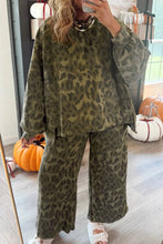 Load image into Gallery viewer, Brown Leopard Print Raw Seam Set
