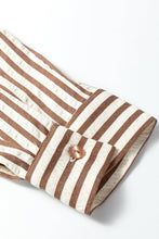 Load image into Gallery viewer, Brown Stripe Midi Shirt Dress
