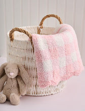 Load image into Gallery viewer, Pink Gingham Chenille Blanket
