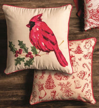 Load image into Gallery viewer, Cardinal Toile Pillow

