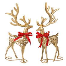 Load image into Gallery viewer, Gold Reindeer Statue
