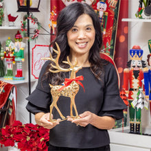 Load image into Gallery viewer, Gold Reindeer Statue

