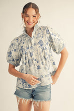 Load image into Gallery viewer, Blue Floral Top
