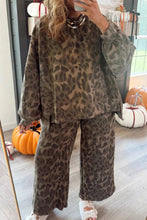 Load image into Gallery viewer, Brown Leopard Print Raw Seam Set
